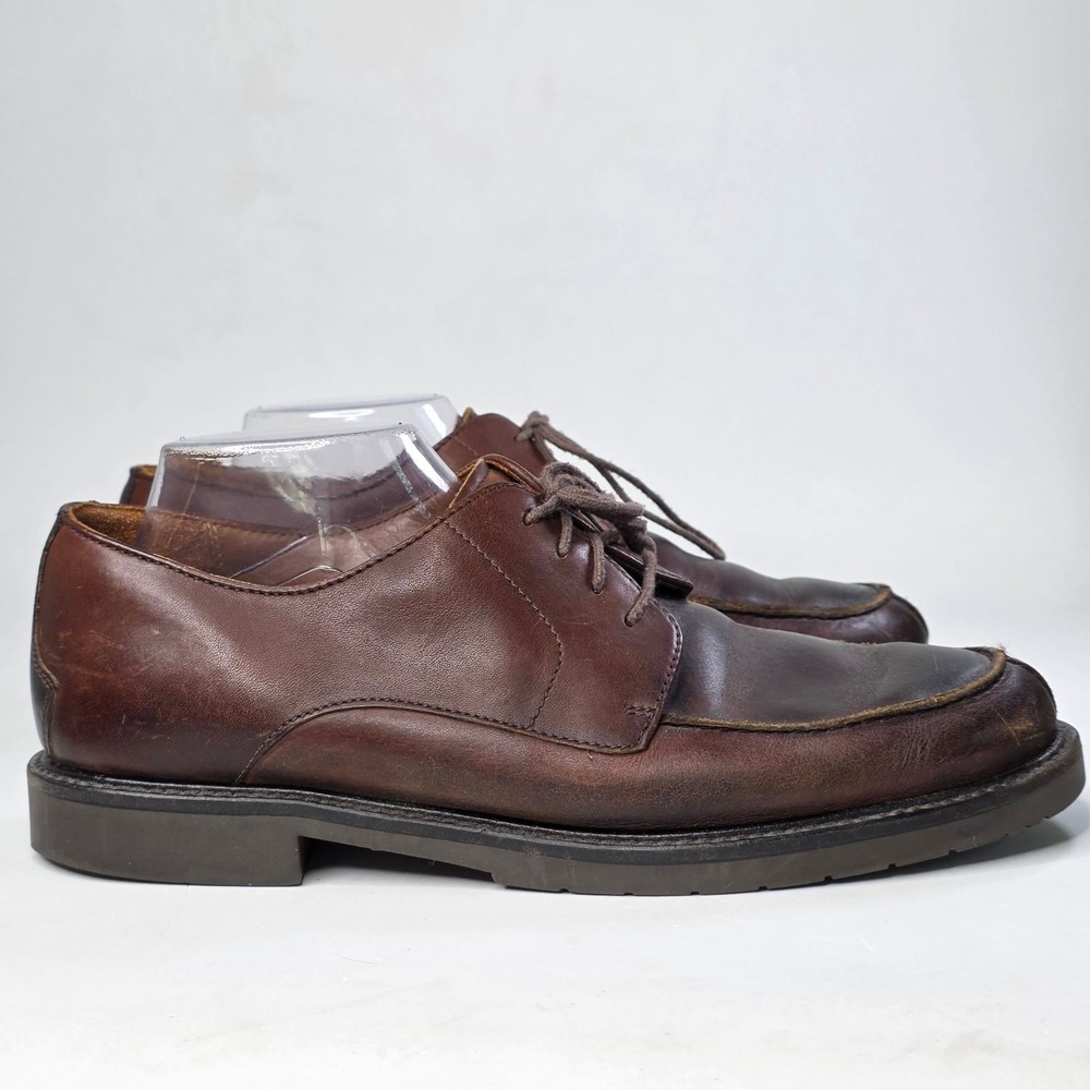 J Murphy Johnston & Murphy Oxford Shoes Men's 8.5 W Brown Leather Moc Toe Casual